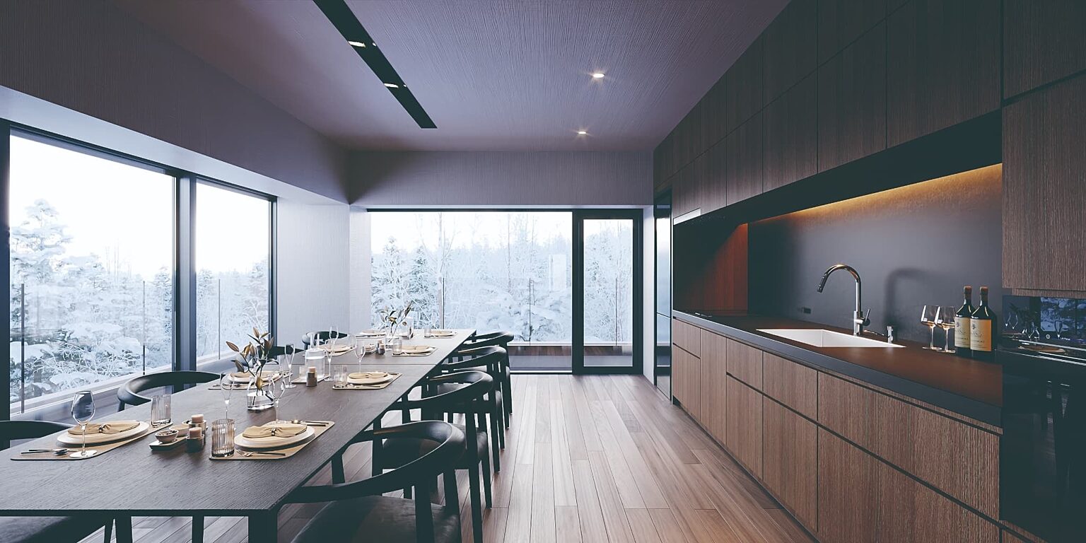 Powder Loft Niseko Interior Living Room Dining Room 03